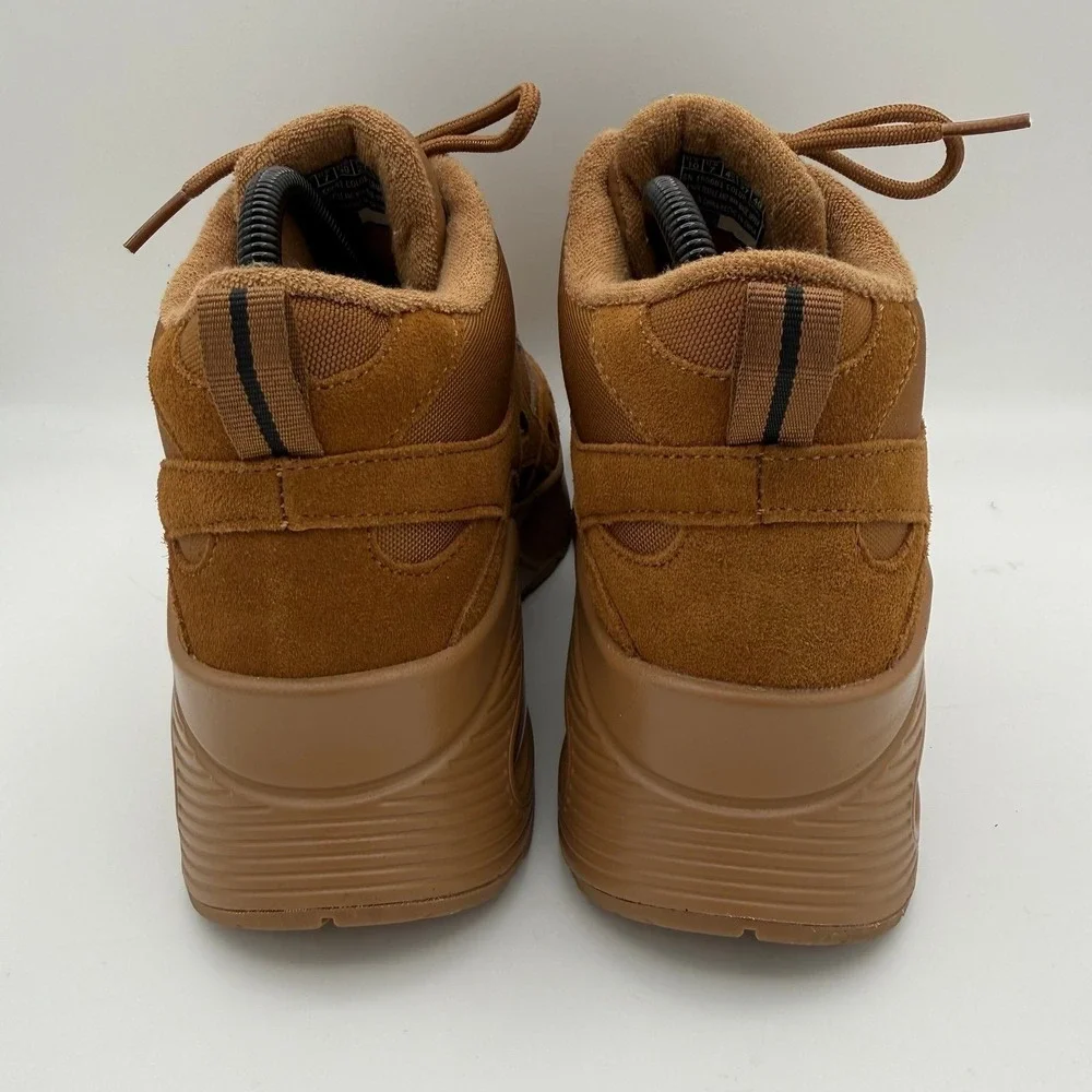 Women's Skechers Uno Hi-Rocliff Road Caramel Brown Memory Foam Sneakers Size 10